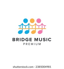 bridge music kids logo vector icon illustration