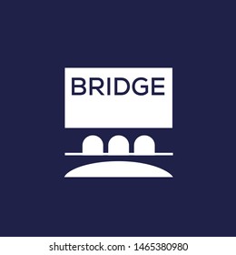 Bridge negative space graphic with text above the bridge