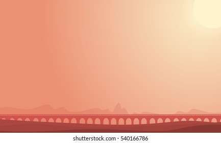 Bridge on desert landscape backgrounds