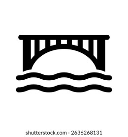 Bridge on the river icon