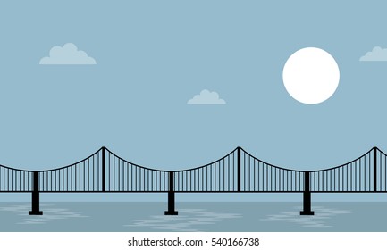 Bridge Vector Illustration Stock Vector (Royalty Free) 1174232065