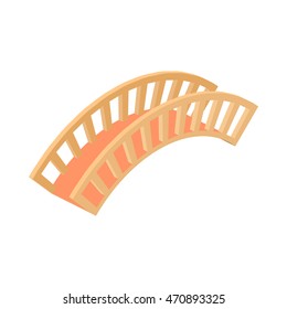 Bridge over river icon in cartoon style isolated on white background. Architecture symbol