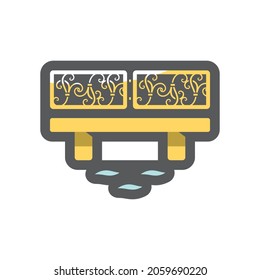 Bridge over river Vector icon Cartoon illustration