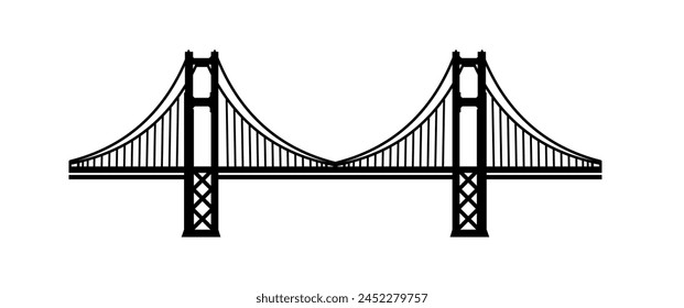  bridge over the river - vector illustration