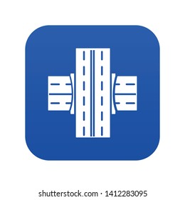 Bridge over roadicon blue vector isolated on white background