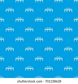 Bridge pattern repeat seamless in blue color for any design. Vector geometric illustration