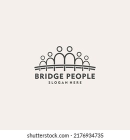 Bridge People Family Together Human Unity Logo Teamwork Logo Vector Icon Illustration