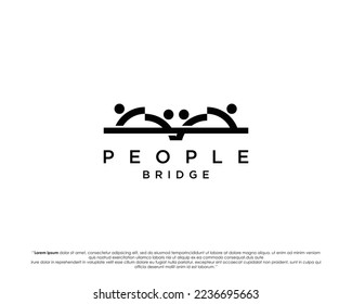 bridge people family together human unity logo template