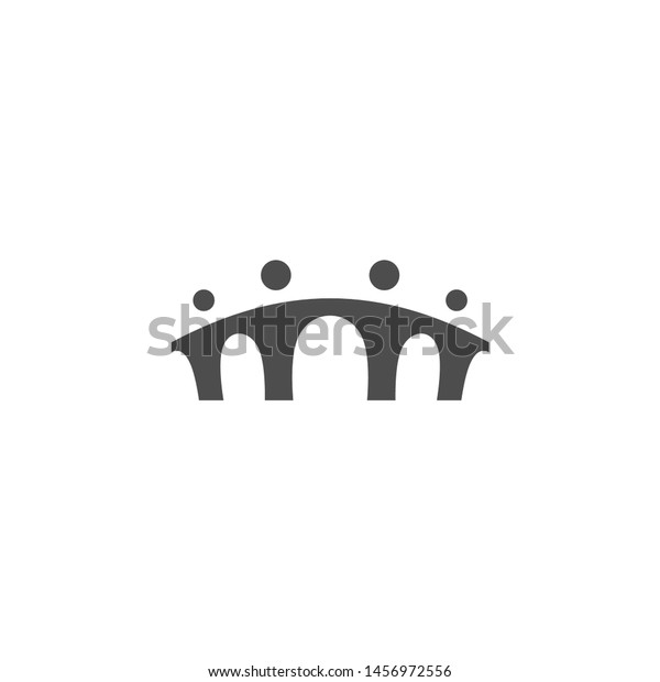 人間の家族を橋でつなぐ 人間のunityロゴベクター画像アイコン のベクター画像素材 ロイヤリティフリー
