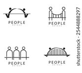 bridge people logo icon vector illustration