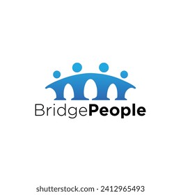 Bridge people logo icon vector.