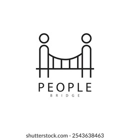 bridge people logo icon vector illustration