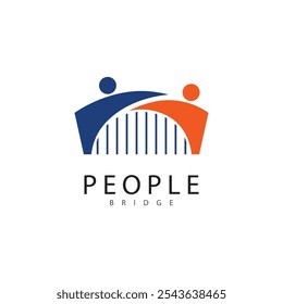 bridge people logo icon vector illustration