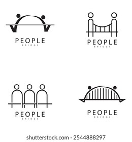 bridge people logo icon vector illustration