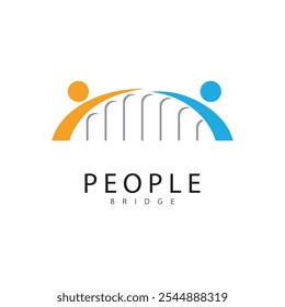 bridge people logo icon vector illustration
