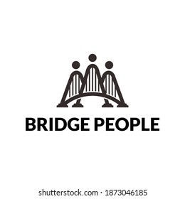 Bridge people logo. Social bridge logo. 