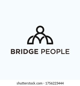 bridge person logo. bridge icon