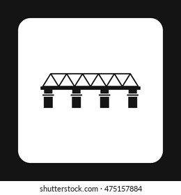 Bridge with pillars icon in simple style isolated on white background. Construction symbol