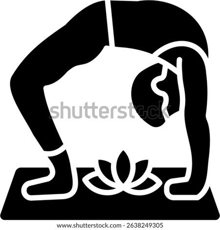 Bridge Pose Icon Glyph Vector Illustration