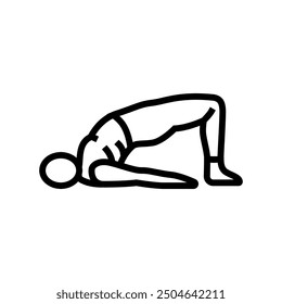 bridge pose setu bandhasana yoga line icon vector. bridge pose setu bandhasana yoga sign. isolated contour symbol black illustration