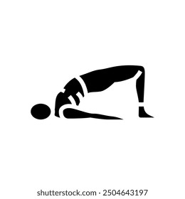 bridge pose setu bandhasana yoga glyph icon vector. bridge pose setu bandhasana yoga sign. isolated symbol illustration