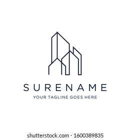 Bridge and real estate logo vector illustration icon