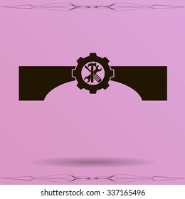 bridge repair, vector icon