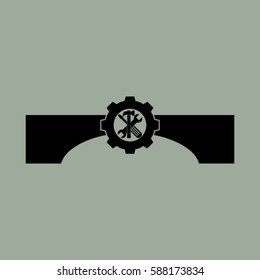 bridge repair, vector icon