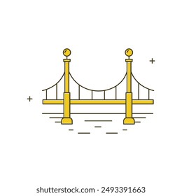 Bridge, River Crossing, Bridge Structure Vector Icon Design