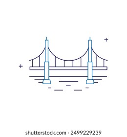 Bridge, River Crossing, Bridge Structure Vector Icon Design