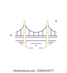 Bridge, River Crossing, Bridge Structure Vector Icon Design