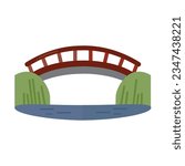 Bridge river hand drawn icon clipart avatar logotype isolated vector illustration