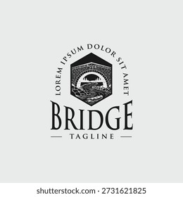 Insignia de diseño de logotipo de Bridge River Antiguas 