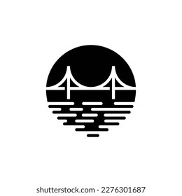 Bridge and River Logo Design Template