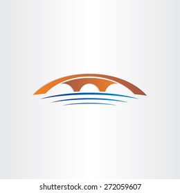 bridge and river stylized symbol