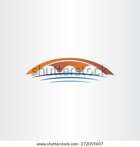 bridge and river stylized symbol