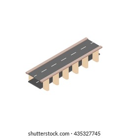 Bridge road icon, isometric 3d style