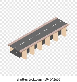 Bridge road isometric icon 3d on a transparent background vector illustration