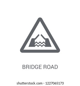 Bridge road sign icon. Trendy Bridge road sign logo concept on white background from Traffic Signs collection. Suitable for use on web apps, mobile apps and print media.