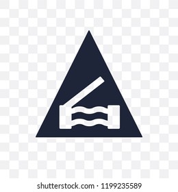 Bridge road sign transparent icon. Bridge road sign symbol design from Traffic signs collection. Simple element vector illustration on transparent background.