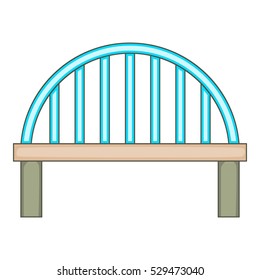 Bridge with round pillars icon. Cartoon illustration of bridge vector icon for web design