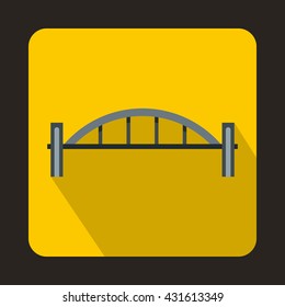 Bridge with round pillars icon, flat style