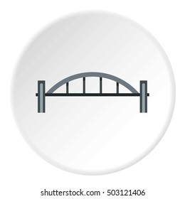 Bridge with round pillars icon. Flat illustration of bridge with round pillars vector icon for web