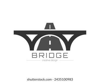 Puente. Muestra de una marca, empresa o empresa. Plantilla para el diseño temático de un logotipo corporativo.