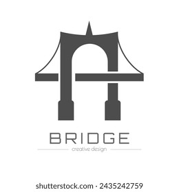 Bridge. A sample of a brand, firm, or company. A template for the thematic design of a corporate logo.