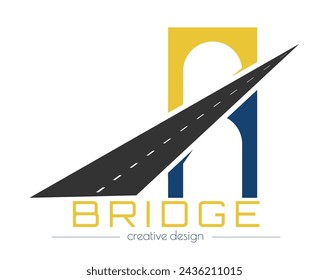 Bridge. A sample of a brand, firm, or company. A template for the thematic design of a corporate logo.