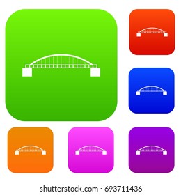 Bridge set icon in different colors isolated vector illustration. Premium collection