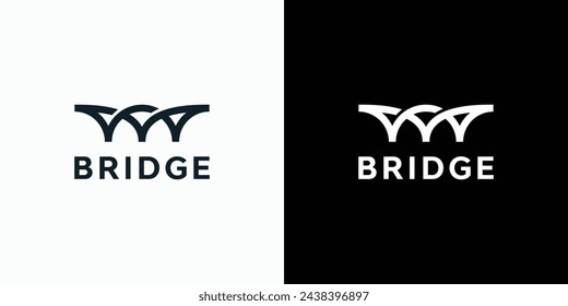 Bridge shape curved line vector logo design with modern, simple, clean and abstract style.