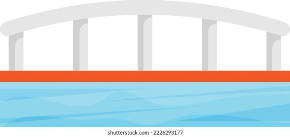 Bridge Side View Concept, Suspension bridge vector color icon design, Winter Season Element symbol, Snowboarding Equipment Sign, extreme sports stock illustration