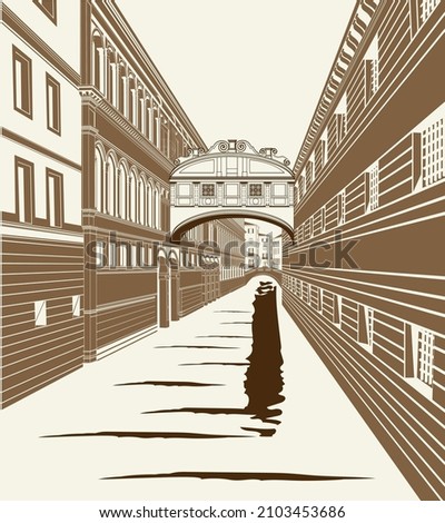 The Bridge of Sighs (Ponte dei Sospiri) is one of the most famous bridges in Venice, Italy